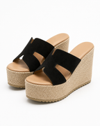 Sandali Zeppa in Corda con Fascia