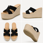 Sandali Zeppa in Corda con Fascia