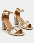 Sandali Eleganti con Tacco Largo e Strass
