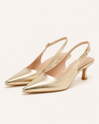 Scarpe Slingback a Punta con Tacco Kitten