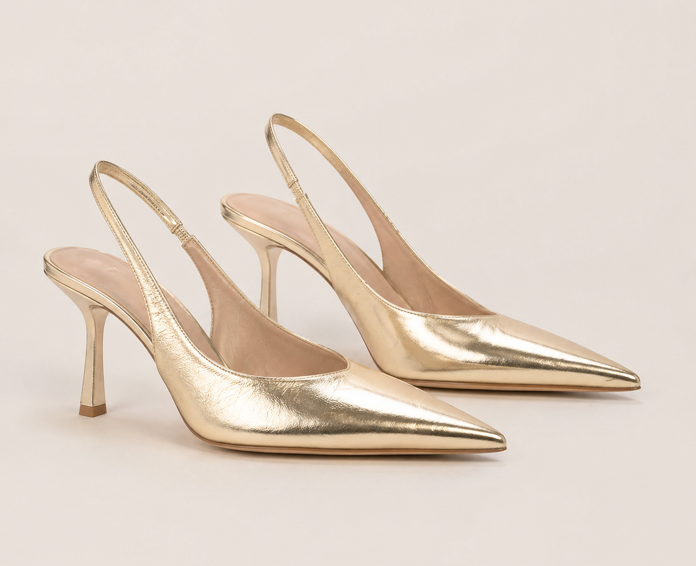 Décolleté Slingback Metallizzate a Punta